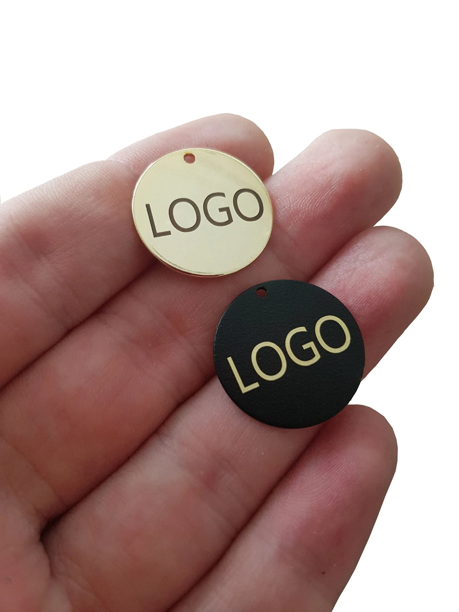 Your Custom LOGO Here: Personalized Metal Tags for Jewelry & Branding - Laser Engraved Charms